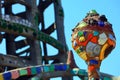 Los Angeles, California: detail of WATTS TOWERS by Simon Rodia, architectural structures