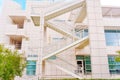 Los Angeles, California - January 6, 2023: Exterior Staircase of the East Building of the Getty Center Royalty Free Stock Photo