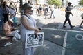 Protestors at the Families Together March and Rally in Downtown LA protesting the Trump administration immigration policies.