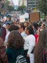 March for Our Lives movement`s march in Downtown Los Angeles Royalty Free Stock Photo