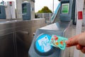 Los Angeles, California: Los Angeles Metro Rail Turnstiles with TAP Card, Transit Access Pass