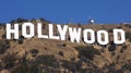 LOS ANGELES, CALIFORNIA - OCTOBER 11, 2014: The world famous landmark Hollywood Sign. It was created as an advertisement Royalty Free Stock Photo