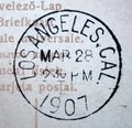 1907 Los Angeles California postmark Royalty Free Stock Photo