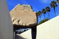 Los Angeles, California: Public Art LEVITATED MASS at the LACMA, Los Angeles County Museum of Art Royalty Free Stock Photo