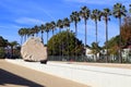 Los Angeles, California: Public Art LEVITATED MASS at the LACMA, Los Angeles County Museum of Art Royalty Free Stock Photo