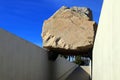 Los Angeles, California: Public Art LEVITATED MASS at the LACMA, Los Angeles County Museum of Art Royalty Free Stock Photo
