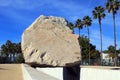 Los Angeles, California: Public Art LEVITATED MASS at the LACMA, Los Angeles County Museum of Art Royalty Free Stock Photo