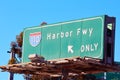 Los Angeles, California: Road Sign for Interstate 110 Harbor Freeway Royalty Free Stock Photo