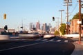 Los Angeles - Traffic view and Beautiful view of downtown LOS ANGELES - Long Exposure Photo