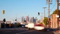 Los Angeles - Traffic view and Beautiful view of downtown LOS ANGELES - Long Exposure Photo
