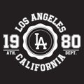 Los Angeles, California typography for t-shirt print. Sports, athletic t-shirt graphics