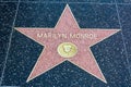 Marilyn Monroe star on the Hollywood Walk of Fame in Los Angeles, CA Royalty Free Stock Photo