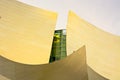 Detail of the avant garde architecture of Walt Disney Concert Hall designed by architect Frank Gehry at downtown Royalty Free Stock Photo