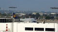 LOS ANGELES, CALIFORNIA, UNITED STATES - OCT 8, 2014: An Lufthansa Jumbo Jet Boeing 747 plane parked at LA International Royalty Free Stock Photo