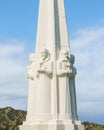 Astronomers Monument at Griffith Observatory in Los Angeles, California, USA.