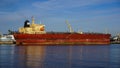 Crude oil tanker ship Nordic Geneva docked in the Port of Los Angeles.