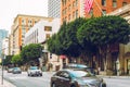 5th Street in downtown Los Angeles, street view, traffic, city life, architecture