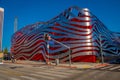 Los Angeles, California, USA, AUGUST, 20, 2018: The Petersen Automotive Museum is located on Wilshire Boulevard along
