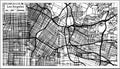 Los Angeles California USA City Map in Retro Style Black and White Color. Outline Map.