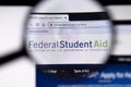 Los Angeles, California, USA - 19 December 2019: FederalStudentAid website page. Fafsa.ed.gov logo on display screen close-up,