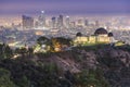 Los Angeles, California, USA downtown skyline from Griffith Park Royalty Free Stock Photo