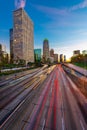 Los Angeles, California, USA Downtown Skyline and Highways Royalty Free Stock Photo