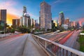 Los Angeles, California, USA Downtown Skyline and Highways Royalty Free Stock Photo