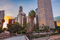 Los Angeles, California, USA Downtown Skyline and Highways Royalty Free Stock Photo