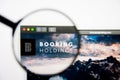Los Angeles, California, USA - 28 February 2019: Booking Holdings website homepage. Booking Holdings logo visible on display