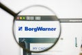 Los Angeles, California, USA - 14 February 2019: BorgWarner website homepage. BorgWarner logo visible on monitor screen.