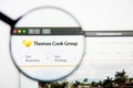 Los Angeles, California, USA - 28 February 2019: Thomas Cook Group website homepage. Thomas Cook Group logo visible on display