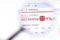 Los Angeles, California, USA - 18.02.2020: Hot Pepper website page with close up logo. Hotpepper.jp site icon on screen,