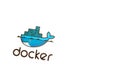 Los Angeles, California, USA - 17 January 2020: docker logo and copy space on white background, Illustrative Editorial Royalty Free Stock Photo