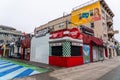 Early morning view of colorful closes shops Charlie`s deli at Ocean Front Walk, Venice Beach Royalty Free Stock Photo