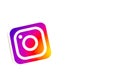Los Angeles, California, USA - 17 January 2020: Instagram logo on white background with copy space. Social media icon, Royalty Free Stock Photo
