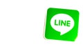 Los Angeles, California, USA - 17 January 2020: Line app logo on white background with copy space. Social media icon, Illustrative Royalty Free Stock Photo