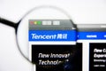 Los Angeles, California, USA - 25 January 2019: Tencent Holdings website homepage. Tencent logo visible on display