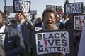 Los Angeles, California, USA, January 19, 2015, 30th annual Martin Luther King Jr. Kingdom Day Parade, women hold sign Black Lives