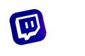 Los Angeles, California, USA - 17 January 2020: Twitch logo on white background with copy space, Illustrative Editorial Royalty Free Stock Photo