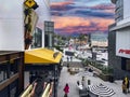 Los Angeles, California, USA January 15, 2023: Viewing the Hollywood sign from the Ovation mall that adjoins the Dolby theater Royalty Free Stock Photo