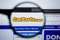 Los Angeles, California, USA - 29 Jule 2019: Illustrative Editorial of CARPARTS.COM website homepage. CAR PARTS logo vis