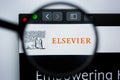 Los Angeles, California, USA - 21 Jule 2019: Illustrative Editorial of ELSEVIER.COM website homepage. ELSEVIER logo