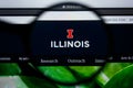 Los Angeles, California, USA - 21 Jule 2019: Illustrative Editorial of ILLINOIS.EDU website homepage. ILLINOIS logo