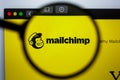 Los Angeles, California, USA - 21 Jule 2019: Illustrative Editorial of MAILCHIMP.COM website homepage. MAIL CHIMP logo