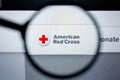 Los Angeles, California, USA - 29 Jule 2019: Illustrative Editorial of REDCROSS.COM website homepage. AMERICAN RED CROSS