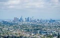 Los Angeles, California / USA - July 03 2017: Downtown of Los Angeles, aerial view. The skyscrapers of Los Angeles. Griffith Park