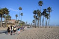Los Angeles, California, USA - July 29, 2023: The people rest on the in Santa Monica beach