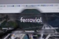 Los Angeles, California, USA - 1 June 2021: Ferrovial logo or icon on website page, Illustrative Editorial