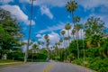 Los Angeles, California, USA, JUNE, 15, 2018: Outdoor view of palm trees street in Beverly Hills, Los Angeles Royalty Free Stock Photo