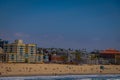 Los Angeles, California, USA, JUNE, 15, 2018: Outdoor view of Santa Monica State Beach, in the back residential Royalty Free Stock Photo